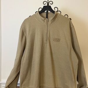 Ocean Coast Men's Tan Zip-Up Sweater